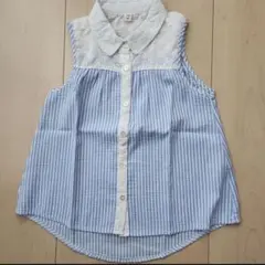 【8/25迄】美品 120 ☆ 襟つきノースリーブシャツ
