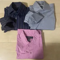 バナナリパブリック メンズシャツ 長袖 カフス用 2枚 半袖 1枚 まとめ売り