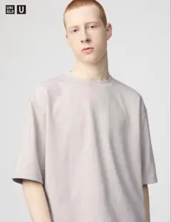 UNIQLO エアリズムコットンオーバーサイズ　Tシャツ　ライトグレー XL