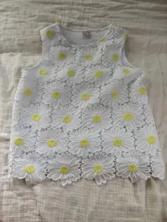 petitmain デイジー刺繍 ノースリーブタンクトップ 120センチ