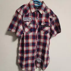 RUSS-K 半袖チェックシャツ XL