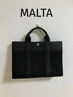 【極美品】MALTA マルタ ミニトートバッグ キャンバス レザー ブラック