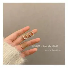 ◆新品◆豪華CZダイヤ&パールピアス☆リング☆ゴールド
