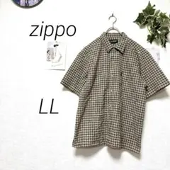 9474 zippo チェック柄半袖サッカーシャツ LL カジュアル