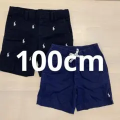 ネイビー ハーフパンツ 100cm ロゴ刺繍 まとめ売り ポロラルフローレン