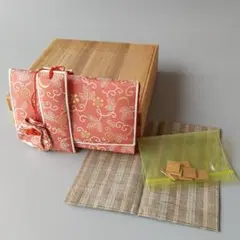 筥迫 はこせこ ピンク 古帛紗付き 白檀付き 姫 懐中 木箱入り かわいらしい
