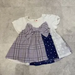 KP パッチワークリボンカットソー　Tシャツ　100 90 キッズ　ベビー