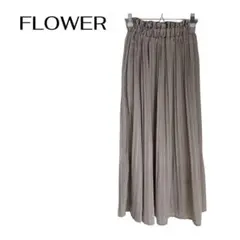 FLOWER フラワー　ロングプリーツスカート　ウエストゴム