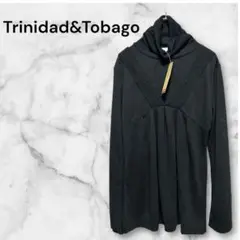 TRINIDAD＆TOBAGO 新品 長袖カットソー M 黒 レース柄 451