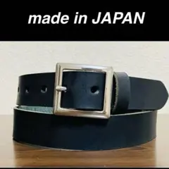 【未使用】日本製　レザーベルト　ギャリソンベルト　30ミリ　ブラック　栃木