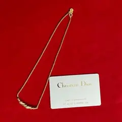 未使用保管品 クリスチャンディオール ラインストーン ネックレス ペンダント