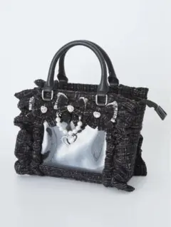 Ank Rouge 確定ファンサのおまじないツイードBag 小 ブラック