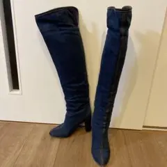 【美品】セルジオロッシ デニム ロングブーツ
