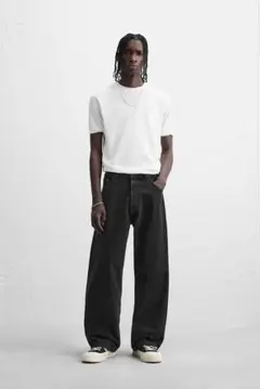 ZARA ダークグレー ストレートデニム