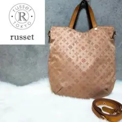 ☆超レア☆russet ラシット ショルダーバッグ 総ロゴ柄 サーモンピンク