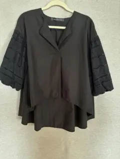 最終値下げ！ミズイロインド☆パフスリーブ☆七分袖☆黒☆美品