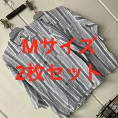 訳ありMサイズメンズ綿100%八分袖パジャマ上着のみ2枚セット