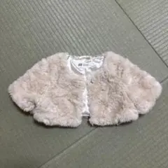 H&M ベージュ フェイクファー ジャケット