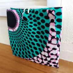 【ハンドメイド】アフリカプリント☆携帯用ティッシュケース☆ボックスティッシュ