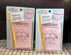 未使用品 サンリオ リトルツインスターズ キキララ ミニノート ペン 2セット