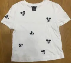 【ディズニー】ZARA ミッキー　刺繍　Tシャツ　Sサイズ