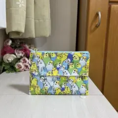 セキセイインコ　ぎゅうぎゅう　インコ　ポケットティッシュポーチ　ハンドメイド