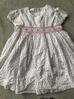 ⭐️美品⭐️花柄 半袖ワンピース 白×ピンク キッズ 女の子
