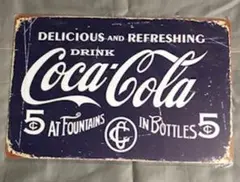 ☆ Coca-Colaコカコーラ 24 ☆ ブリキ看板 ★アメリカン雑貨 ★