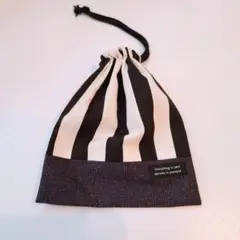 コップ入れ・コップ袋・巾着★ハンドメイド　タグ有り　ストライプ柄④