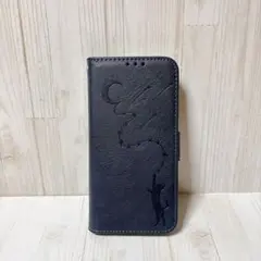 ⭐️Xperia 10 V ケース 手帳型 かわいい ネコ ネイビー ブルー
