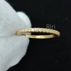 ハーフエタニティ 人工ダイヤモンド リング 指輪 18金 11号