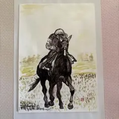 競馬場 藤田菜七子騎手 【水彩画】自作