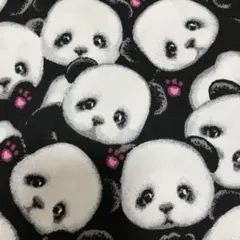 ぎゅぎゅっと パンダ モノクロ 総柄 生地 はぎれ ハンドメイド 素材