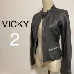 ビッキー レザージャケット 2 ブルゾン 本革 シンプル ライダース