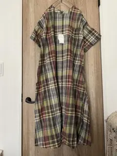 新品★サマンサモスモス★【クールコットン】柄アソートワンピース★グリーン