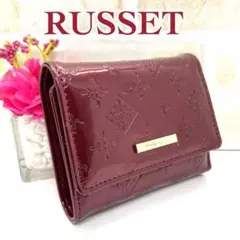 ラシット russet 折り財布 エナメル レッド