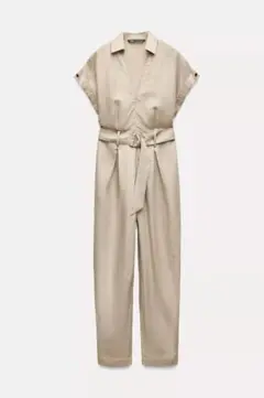ZARA ベージュ ウエストベルト　ジャンプスーツ Mサイズ　【試着のみ】