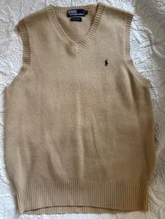 Polo by Ralph Lauren ベージュVネック ニットベストＳ