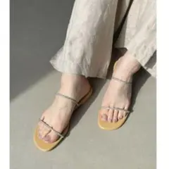 美品　ジェムストラッピーサンダル　ルタロン　Lサイズ