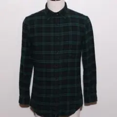 UNIQLO チェックシャツ S フランネル 緑 美品