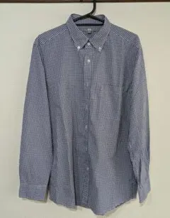 ユニクロ UNIQLO オックスフォードシャツ Lサイズ ネイビー　チェック