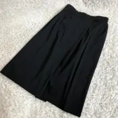 【 美品 】ユニクロ XL サイドプリーツ ナロー スカート 黒 ロング パンツ