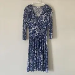 EGERIE花柄 七分袖 フレアワンピース