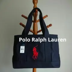 新品 ポロラルフローレン スクールトートバッグ ネイビー