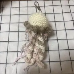 あみぐるみ クラゲ ピンク、茶色