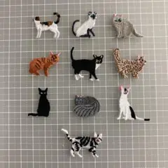 アイロン接着ワンポイントワッペン　 猫　10種類