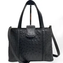 未使用級　ESTEPARIS　オーストリッチ　2way ハンドバッグ　ショルダー