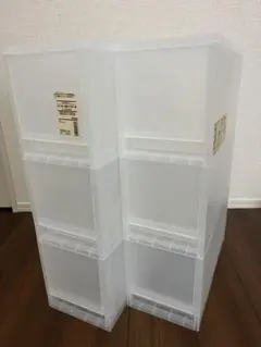無印良品　ポリプロピレン　収納ストッカー　3段キャスター無し　2個まとめて