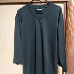 EasyChange XL ダークグリーン Vネック 七分袖カットソー
