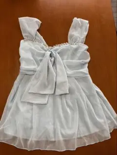 ブルービジューリボントップス